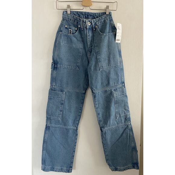 The Ragged Priest Women's Organic Combat Jeans Denim Mid Blue Jeans Size 24 NWT - Picture 3 of 7